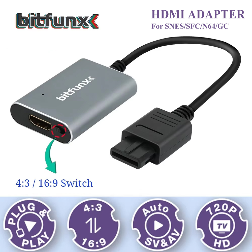 Retro Handheld Console - Bitfunx – adaptateur vidéo 720P Svideo/AV
