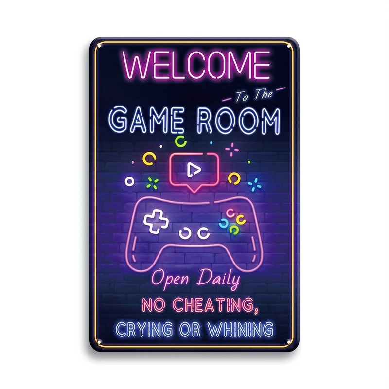 Game Retro Gaming - Panneau métallique de bienvenue dans la
