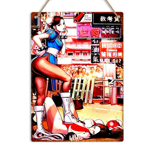 Retro Gaming Gifts - Plaque murale en métal Chun Li,
