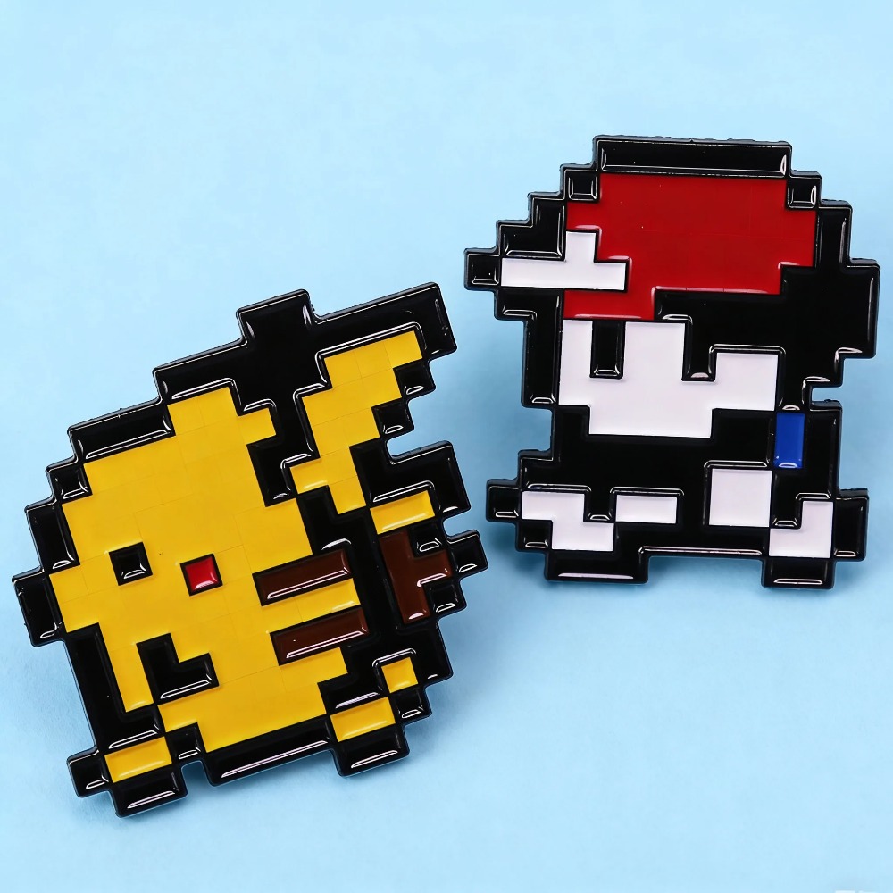 Retro Gaming Pokemon - Lot de 2 épingles en émail