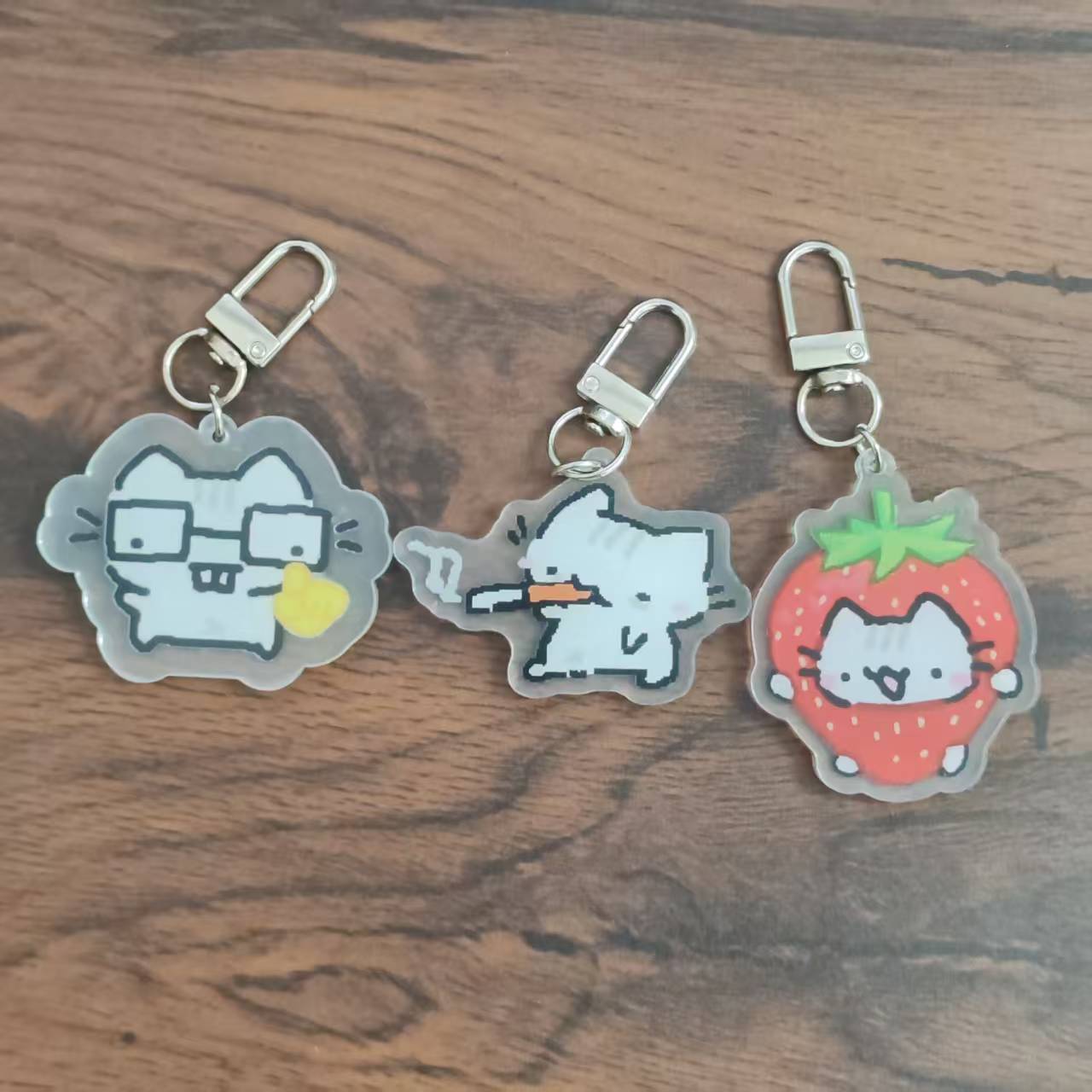 Retro Gaming Gifts - Porte-clés chat pixel plat 2d –