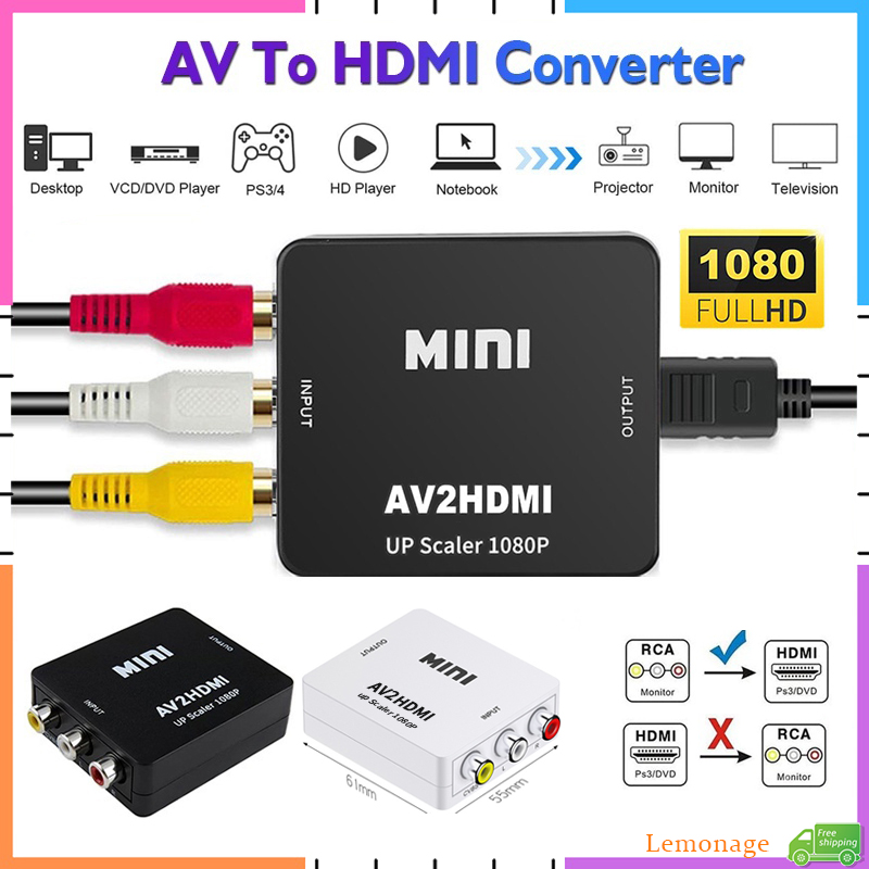 Retro Gaming With Projector - Convertisseur AV RCA vers HDMI 1080P