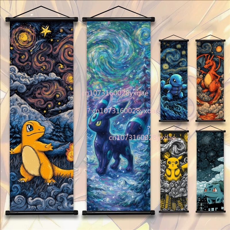 Retro Gaming Pokemon - Affiche imprimée Pokémon, décoration murale anime,