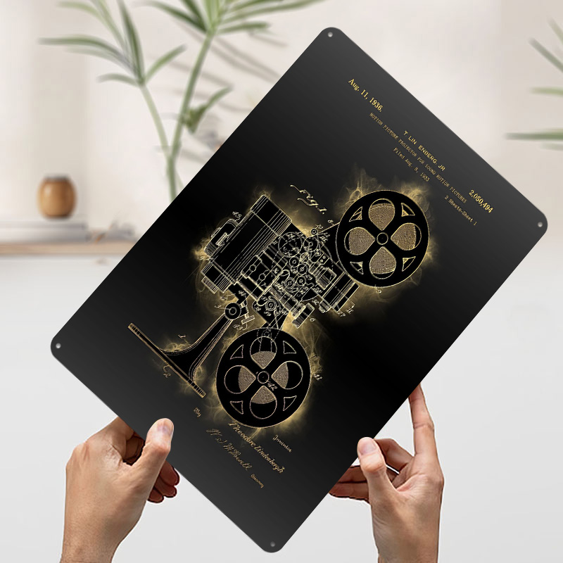 Affiches en fer blanc brevetée - Retro Gaming With Projector avis et prix
